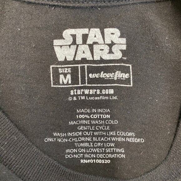 Star Wars Tshirt Mens Medium Black Darth Vadar Skull Tee Short Sleeve - Picture 2 of 7